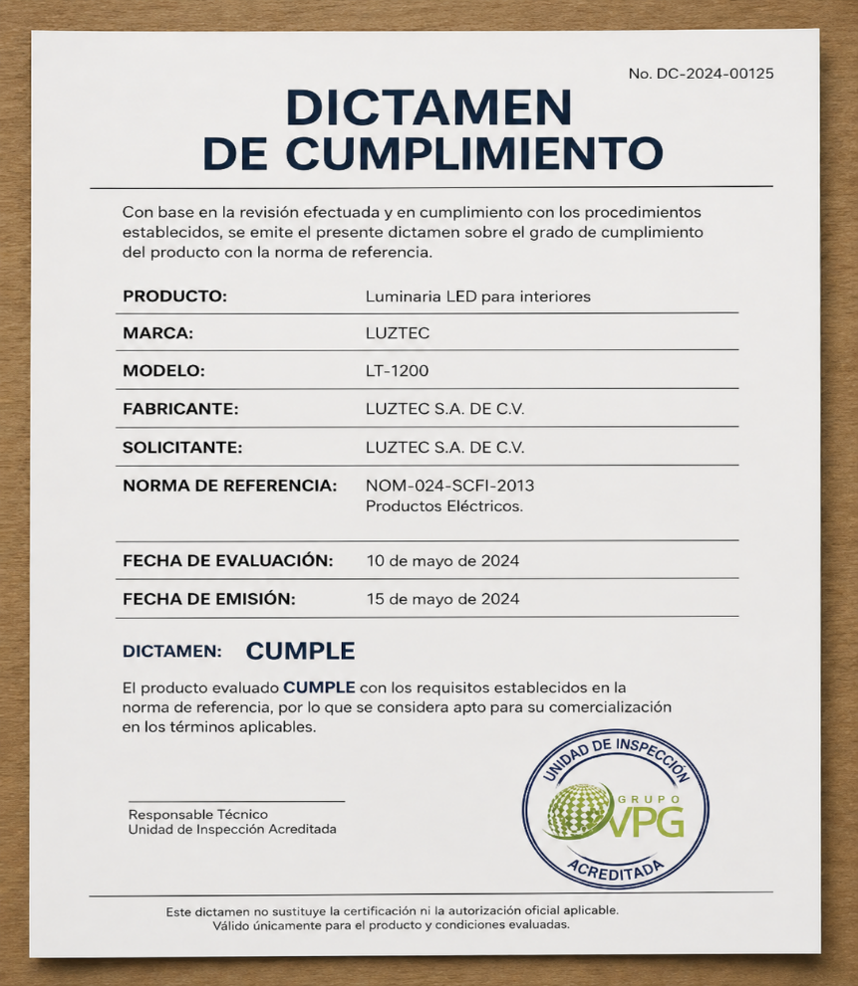 Dictamen de Conformidad